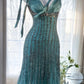 Green Luxury Gorgeous Retro Fashion Exquisite Tassel Beaded Mid-Length Chiffon Ball Gown Birthday Party Dress Evening Dress Prom Dress gh3973