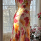Colorful Romantic Floral Elegant Fashion Exquisite Beaded Long Chiffon Ball Dress Evening Dress Party Dress Valentine's Day Date Dress Wedding Guest Dress gh4007