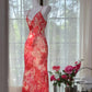 Red Beaded Romantic Elegant Long Chiffon Ball Gown Evening Gown Party Gown Date Gown gh4615