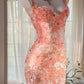 Orange Grapefruit Luxurious Sfumato Exquisite shiny Beads Short sequins Chiffon Fairy Homecoming Dress Prom Dress Evening Dress Cocktail Party Dress Prom Dress Date Dress gh3991