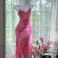 Pink Fashion Elegant Long Chiffon Travel Holiday Party Dress gh4888
