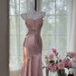 Pink Sexy Elegant Romantic Satin Long Ball Gown Evening Dress gh4401