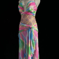 ✨Girlhomeshops-Rainbow Tie Dye Halter Beaded Chiffon Evening Gown gh10156