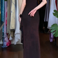 Dark Brown Vintage Prom Dress Strapless Tube Neck All Over Sequin Bodycon Layered Ruffle Tulle Long Evening Gown gh9613