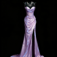 Robe sirène dos nu bleu scintillant style galaxie irisée - Robe de soirée et tapis rouge sur le thème des étoiles gh6570