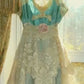Blaues Vintage-Spitzen-Lang-Satin-Gartenpartykleid gh4754