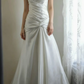 Satin Strapless Mermaid Wedding Dress, Beaded Neckline Twisted Draped Bodice Knot Detail Fitted Mermaid Bridal Gown gh9103
