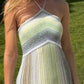 girlhomeshops – Grünes, glitzerndes Neckholder-Kleid im Urlaubsstil, gh5589