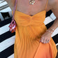 Orange und gelb mode gradienten lange chiffon ballkleid abendkleid reise urlaub strand party kleid gh4825