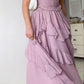 Robe de soirée longue en mousseline de soie et tulle, élégante et vintage, violette, tenue de soirée, de mariage, d'anniversaire, gh4062