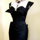 Girlhomeshops - Robe de soirée courte en satin noir, simple et tendance, avec col en cœur, gh5642