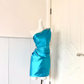 Women Turquoise Homecoming Dress, One‑Shoulder Satin Dress With Rhinestone Accents, Ruched Waist Bodycon Sheath Mini Cocktail Party Dress gh9231