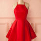 Blue/purple/red cute sweet short satin prom dress homecoming dress birthday party dress gh805