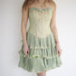 Green pink sweet spaghetti strap layered short lace tulle homecoming dress prom dress evening dress birthday party dress gh3463