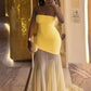 girlhomeshops-Gelb Elegante Meerjungfrau Schlank Lange Chiffon Ballkleid Abschlusskleid gh5930