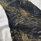 Vintage Long Prom & Evening Party Dress, Black Base Spaghetti Straps, Gold Beaded Details, Fitted Waist Slim Silhouette gh8585