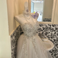 Ivory Strapless Rhinestone Waist-Cinched Full Flared Skirt Long Romantic Dress, Wedding Gown gh7765