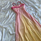 Robe de soirée longue en mousseline de soie rose orange élégante fantaisie robe de soirée robe de conte de fées gh3178