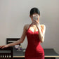 Short spaghetti strap sparkling party dress cocktail dress gh6637