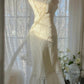 Ivory White Romantic Fashion Elegant Exquisite Lace Long Chiffon Ball Gown Evening Dress Birthday/Wedding Guest/Holiday Party Dress Prom Dress Valentine's Day Date Dress gh4028