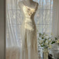 Ivory White Romantic Fashion Elegant Exquisite Lace Long Chiffon Ball Gown Evening Dress Birthday/Wedding Guest/Holiday Party Dress Prom Dress Valentine's Day Date Dress gh4028