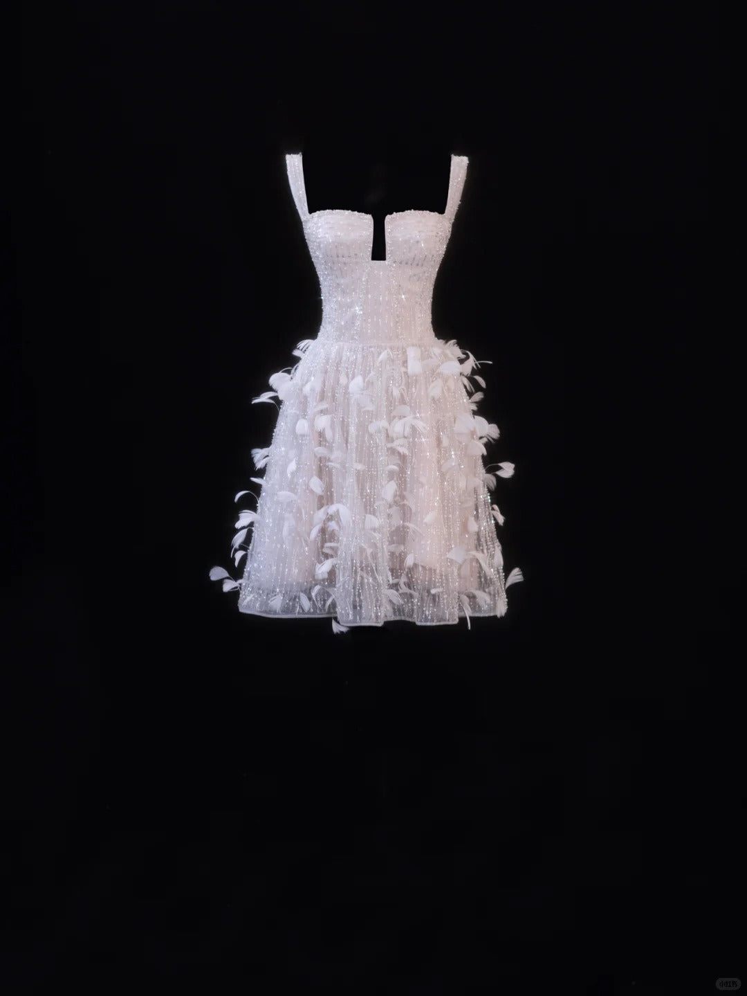 Girlhomeshops - Rosa Feder Exquisite Perlen Kurzes Tüll Homecoming Kleid Geburtstag Party Kleid gh5377