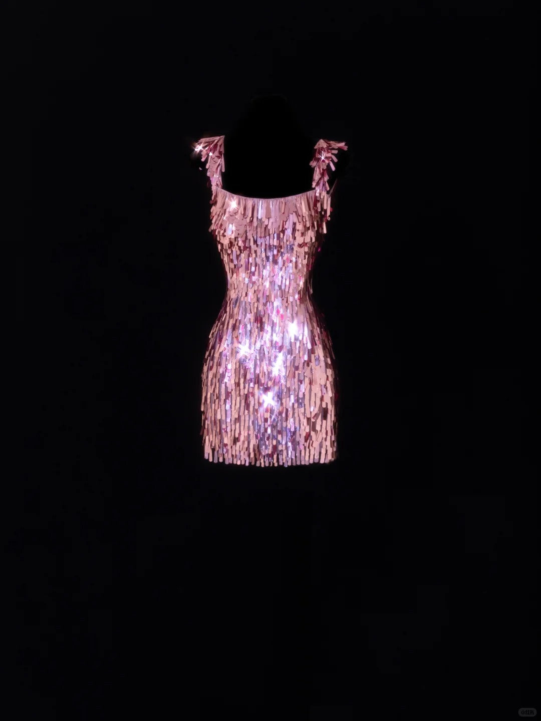 Girlhomeshops - Robe de soirée courte rose à paillettes, tenue de fête d'anniversaire, gh5378