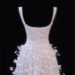 Girlhomeshops - Rosa Feder Exquisite Perlen Kurzes Tüll Homecoming Kleid Geburtstag Party Kleid gh5377