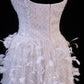Girlhomeshops - Rosa Feder Exquisite Perlen Kurzes Tüll Homecoming Kleid Geburtstag Party Kleid gh5377