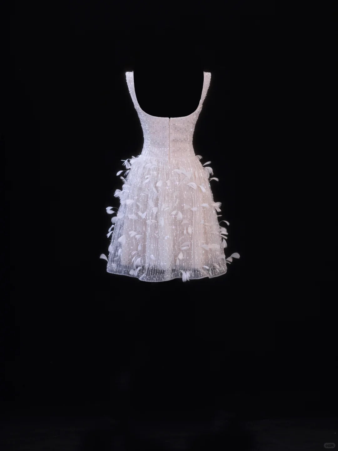 Girlhomeshops - Rosa Feder Exquisite Perlen Kurzes Tüll Homecoming Kleid Geburtstag Party Kleid gh5377