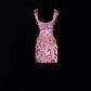 Girlhomeshops - Robe de soirée courte rose à paillettes, tenue de fête d'anniversaire, gh5378