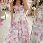 Rosa/Blau Süßes A-Linien-Blumen-Chiffon-Lang-Elegantes bodenlanges Ballkleid-Abendkleid-Hochzeits-Partykleid-Abschlussballkleid-Abschlusskleid gh2794