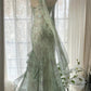 Mint Green Gorgeous Exquisite Beaded Long Chiffon Fairy Ball Gown Evening Dress Wedding Party Dress Prom Dress Graduation Date Dress gh3989