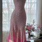 Rosa Farbverlauf Luxus Wunderschöne Retro Mode Exquisite Perlen Lange Chiffon Ballkleid Geburtstag Party Kleid Abendkleid Ballkleid gh3974