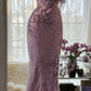 Pink Purple Romantic One Shoulder Fashion Elegant Exquisite Floral Beading Long Chiffon Ball Gown Evening Dress Birthday Holiday Party Dress Prom Dress gh4012
