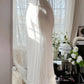 White Elegant Fashion Exquisite Floral Beaded Long Chiffon Ball Gown Evening Dress Party Dress Two Piece Set gh4005