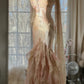 Light Pink Gorgeous Exquisite Beading Spaghetti Strap Long Chiffon Satin Ball Gown Evening Dress Birthday/Holiday Party Dress Prom Dress gh4064
