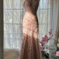 Rosa Luxus wunderschöne elegante romantische exquisite Perlen lange Chiffon Ballkleid Abendkleid Partykleid Ballkleid Valentinstag Datum Kleid gh4047