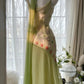 Green Elegant Romantic Delicate Floral Beading Spaghetti Strap Long Chiffon Homecoming Ball Gown Evening Dress Birthday/Wedding Guest/Holiday Party Dress Prom Dress gh4024