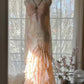 Light Pink Gorgeous Exquisite Beading Spaghetti Strap Long Chiffon Satin Ball Gown Evening Dress Birthday/Holiday Party Dress Prom Dress gh4064