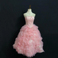 Romantic Gown With Pink Spaghetti Straps, Cinched Waist & Lovely Voluminous Tiered Cake Skirt, Wedding Dress & Bridal Gown gh8282