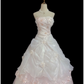Blush Pink Strapless Long Romantic Wedding Dress with Floral Details, Cinched Waist, Voluminous Princess Skirt gh8332