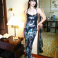 Navy Blue Spaghetti Strap Vintage Slim Fit Sexy Long Prom Gown, Evening Party Dress gh8358