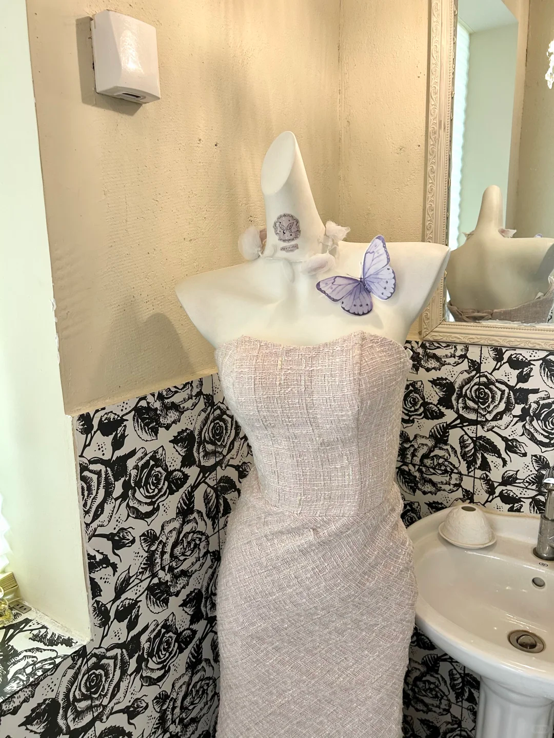 Light Pink Strapless Waist-Cinched Figure-Flattering Bodycon Sexy Elegant Romantic Dress, Wedding Gown gh7768