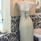 Light Green Strapless Waist-Cinched Bodycon Sexy Elegant Vintage Romantic Dress gh7510
