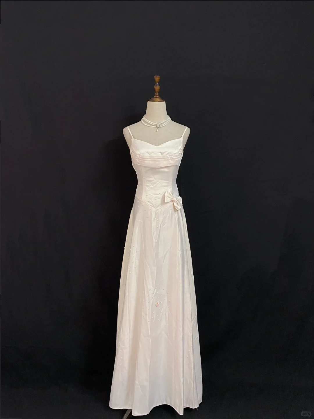 Blush Pink Spaghetti Strap Long Romantic Gown, Waist Slimming Design, Elegant Minimalist Style, Wedding Dress & Bridal Gown gh8283