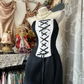 Black Strapless Corset Fitted Mermaid Hem Prom Dress, Formal Evening Gown gh7209