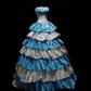 Light Blue Strapless Waist-Cinching Tiered Cake Skirt Prom Gown, Evening Formal Dress gh7329