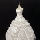 White Satin Strapless Romantic Gown with Fitted Waist and Voluminous Princess Skirt, Wedding Dress & Bridal Gown gh8192