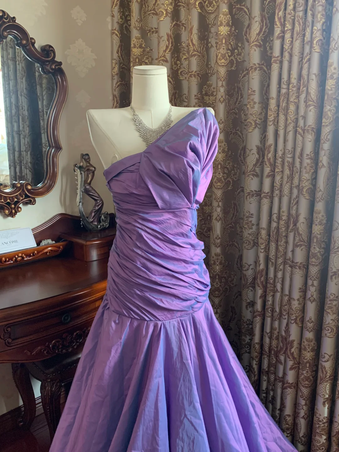 Light Purple One-Shoulder Spaghetti Strap Waist-Cinched Mermaid Skirt Prom Dress, Evening Gown, Graduation Party Dress gh7253